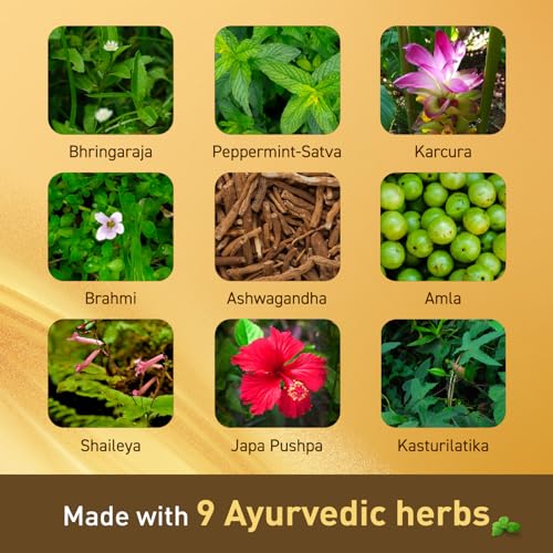 Navratna Gold Ayurvedic Hair Oil | with 24K Gold & 9 Ayurvedic Herbs | Lightweight, Non-Greasy & Fast-Absorbing | Relaxing Head Massage Oil | Deeply Nourishes Hair | 16.91 Fl Oz (500ml)
