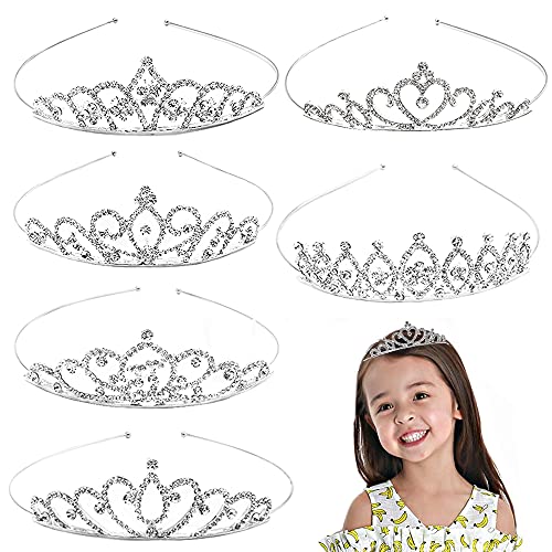 6 Pack Crystal Tiara Crown,Rhinestone Princess Crown,Silver Crystal Tiara for Girls,Women,Weddings,Parties,Prom Headdresses
