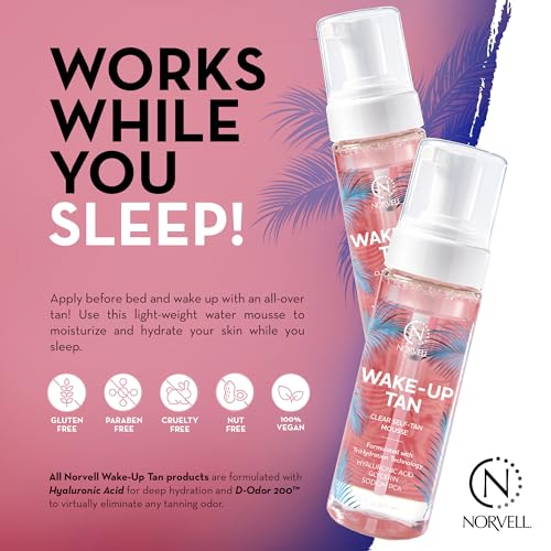 Norvell Wake-Up Tan Clear Water Mousse, Overnight Self Tanner - 5.5 oz