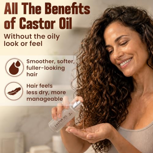 HerStyler Castor Oil Hair Serum - with Argan Oil, Vitamin E, Aloe -2 Fl Oz