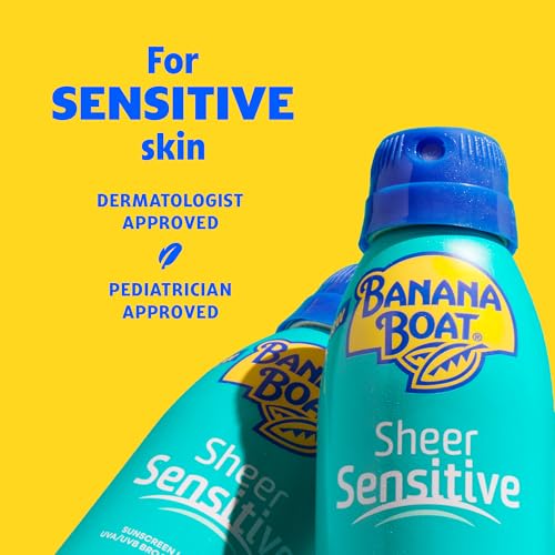 Banana Boat Sheer Sensitive Sunscreen Spray SPF 50, 6 Oz