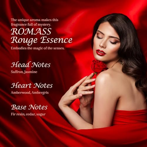 ROMASS Rouge Essence Luxe Eau De Perfume - 8+ Hours Long-Lasting Fragrance with Vibrant Saffron, Warm Amber, Woody Accords & Creamy Almond Notes100ml