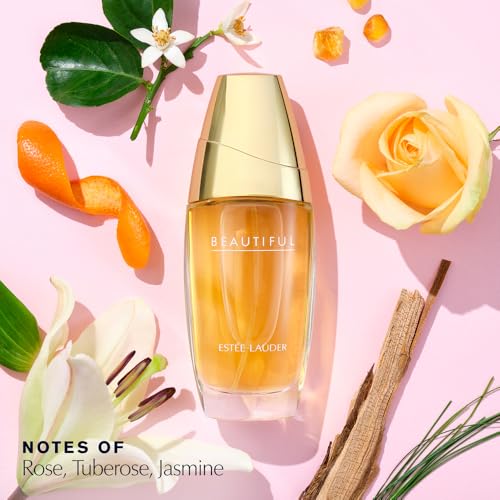 Estée Lauder Beautiful Eau de Parfum Spray with Notes of Rose, Lily, Tuberose & Orange Flower | Floral Perfume for Women | Perfumes for Women, 1.0 Fl Oz