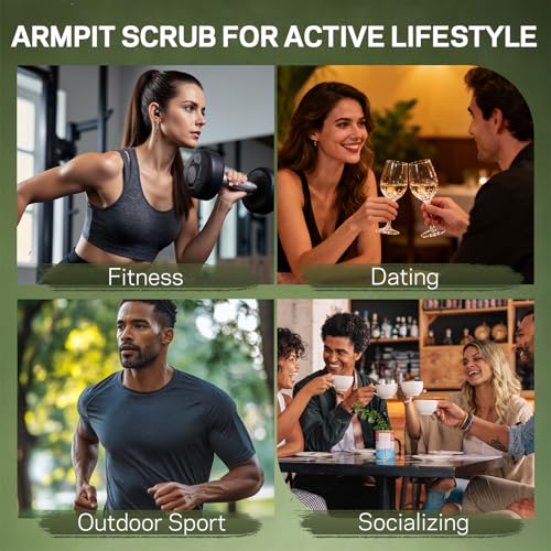 Armpit Detox Scrub with Green Tea, Gentle Underarm Detoxifying Scrub for Odor Control, Underarm Detox Exfoliating Body Scrub for Women & Men, Deodorant Scrub Freshen Skin