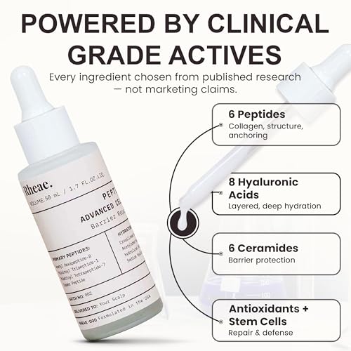 RHEAE PEPTIBIO-5 Scalp Serum with 6 Peptides, 8 Hyaluronic Acids, 6 Ceramides, Antioxidants & Plant Stem Cells - Ideal for Deep Scalp Treatment & Itchy Scalp Relief for Healthy Hair Growth