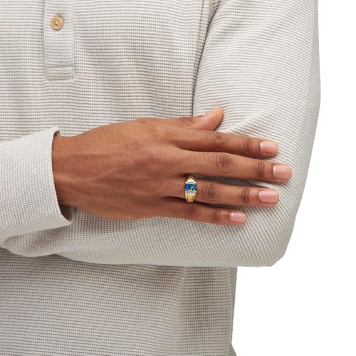 S925 Silver/10K/14K/18K Solid Gold 2CT Emerald-Shaped Black Opal Ring for Men Signet Anniversary Rings Engagement Rings Jewelry for Man Him Father Size 4-16