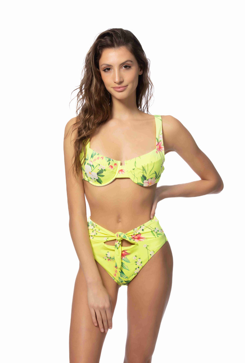 FLORAL UNDERWIRE TIE WAIST BIKINI SET