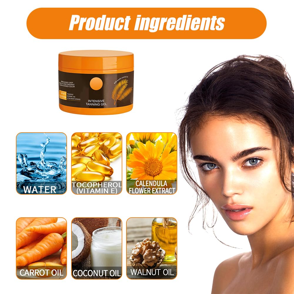 Luxury Intensive Tanning Gel, 2024 Upgrade Luxury Intensive Tanning Cream for Natural Tan Skin, Brown Luxury Intense Tanning Gel for Body Outdoor Summar Beach Women (1 Pc)