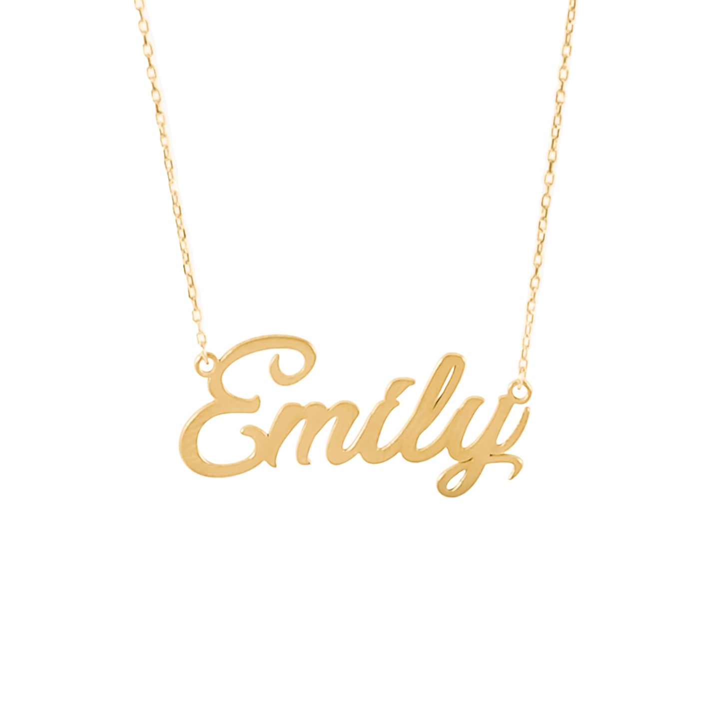 MIONZA 14K Solid Gold Custom Name Necklace For Women, Name Necklace Personalized, Nameplate Customized Pendant, Personalized Jewelry, 14K Solid Gold and Gold Plated Options Gift for Her