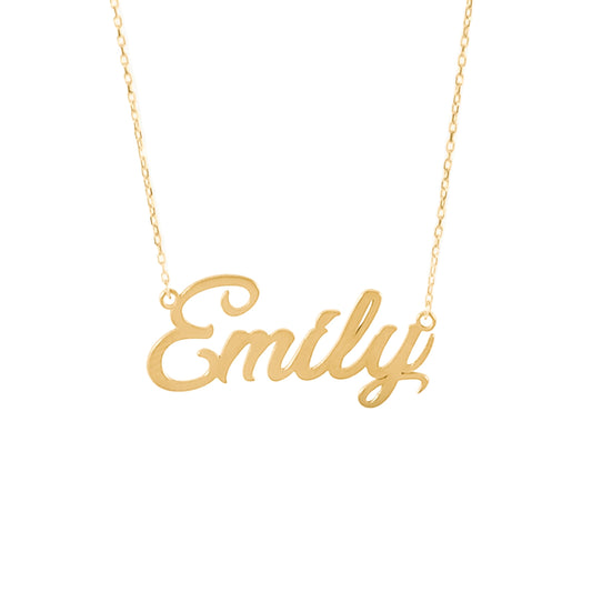 MIONZA 14K Solid Gold Custom Name Necklace For Women, Name Necklace Personalized, Nameplate Customized Pendant, Personalized Jewelry, 14K Solid Gold and Gold Plated Options Gift for Her