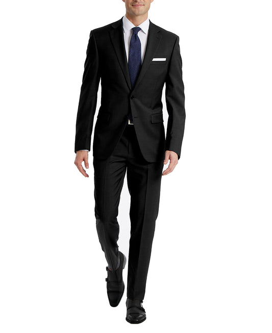 Calvin Klein Men's Slim Fit Suit Separates, Solid Black, 32W x 32L