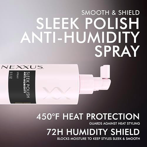 Nexxus Epic Shine Anti-Humidity Spray Heat Protection for Long Lasting, Weightless Shine, with StyleProtect Technology 8 oz