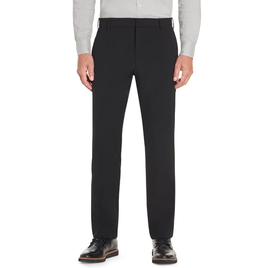 Van Heusen mens Stain Shield Stretch Slim Fit Flat Front Dress Pants, Black, 36W x 32L US