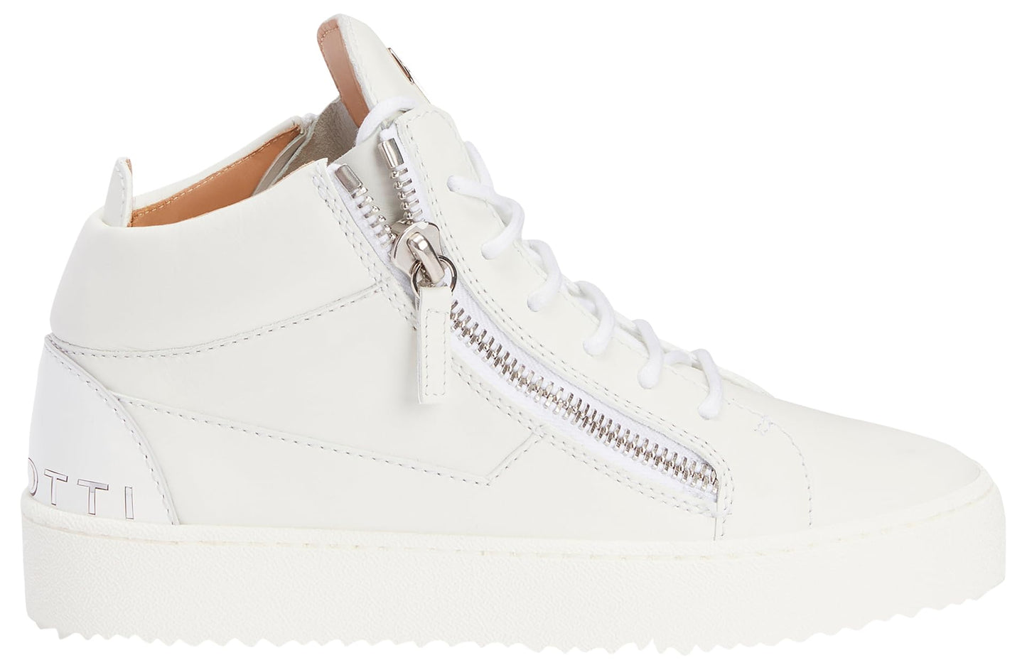 Giuseppe Zanotti, Kriss Mid Top Mirror Effect Sneakers, 12, White
