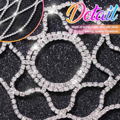 CAKURE Rhinestone Head Chain 1920s Flapper Cap Roaring 20s Headpiece Sparkly Hair Accessories for Women (a-silver)