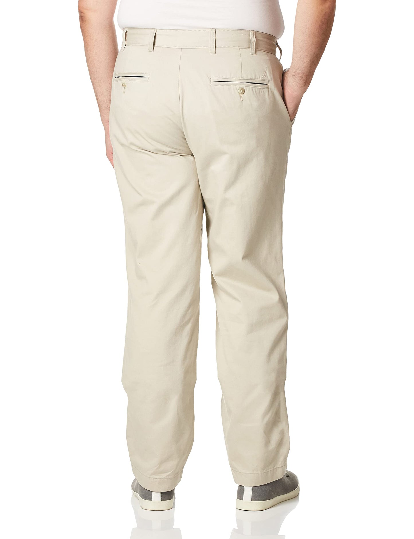 Nautica Womens Twill Flat-front Pants, True Stone, 50W X 30L US