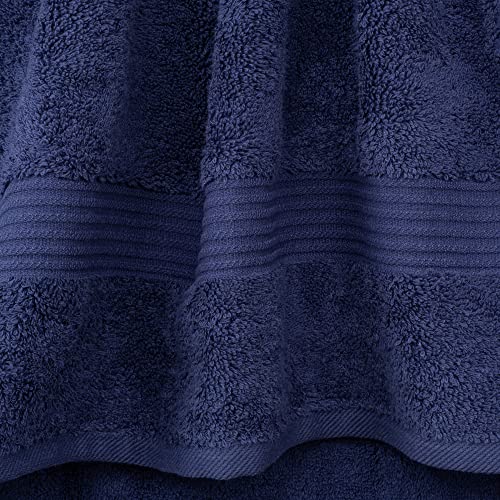 Cotton Paradise 100% Cotton Turkish Towel Set, Soft Absorbent Quick Dry, 6 Piece Towel Set, Navy Blue
