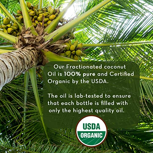 Organic Fractionated Coconut Oil, Carrier Oil with Dropper, 4 fl oz