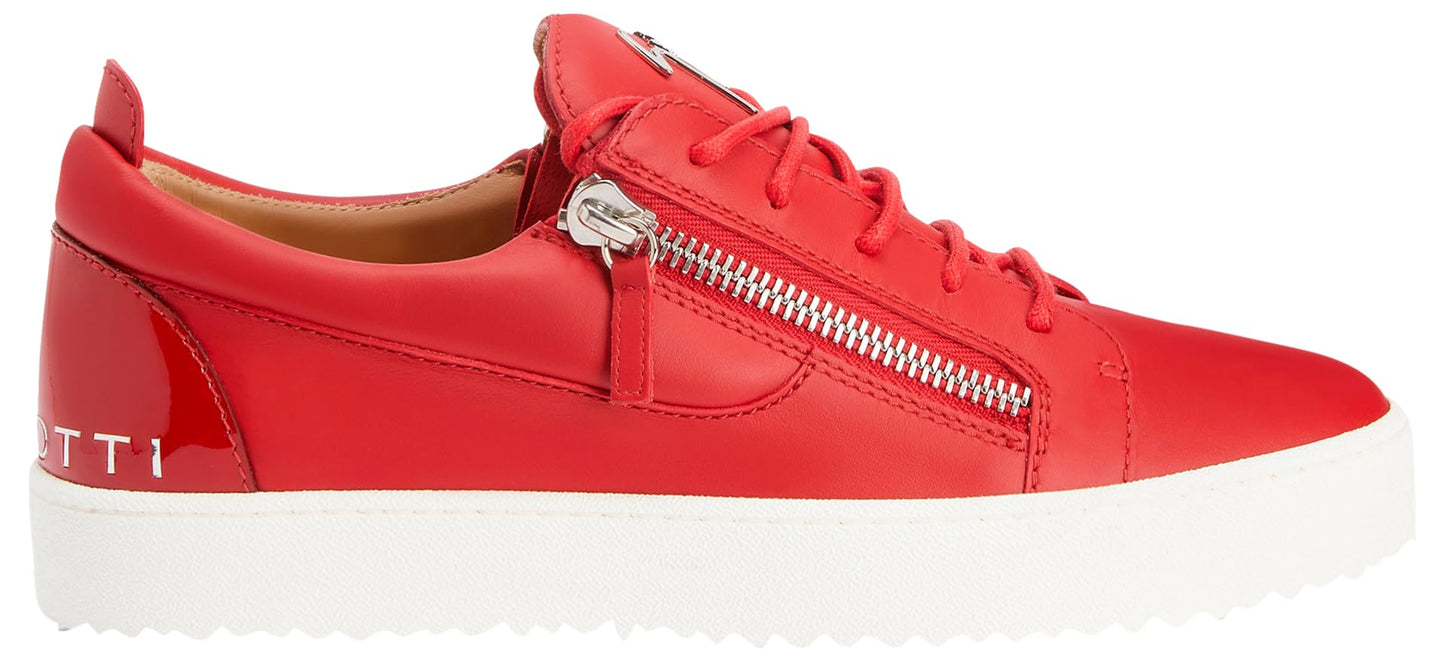 Giuseppe Zanotti, Frankie Low Top Mirror Effect Sneakers Sneakers, 6, Red
