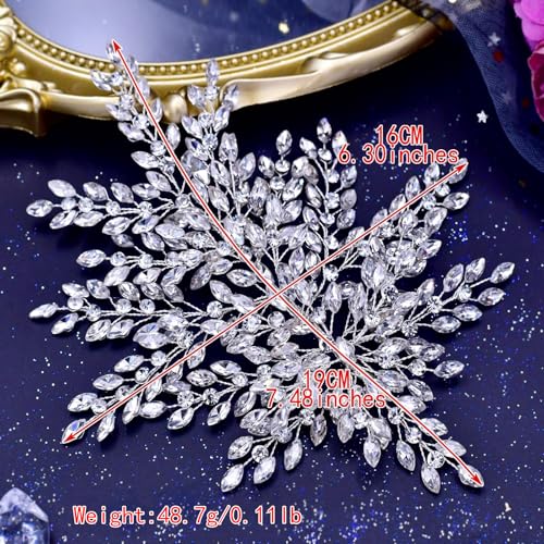 TRiXY Wedding Headband Bridal Hair Pieces Rhinestone Hair Accessories for Brides and Bridesmaids Party Headpieces for Women Silver HP438