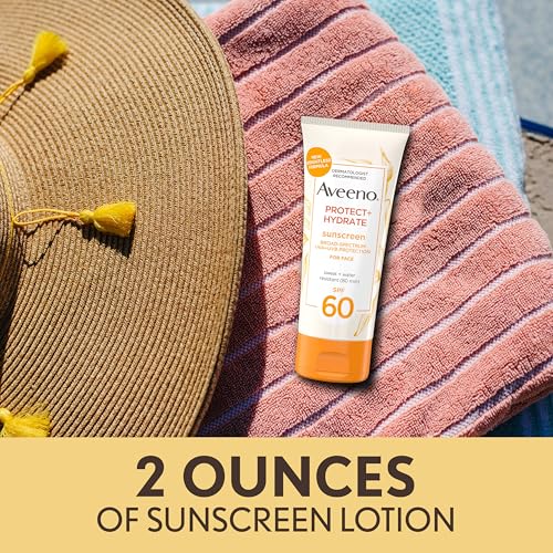 Aveeno Protect + Hydrate SPF 60 Face Sunscreen, Prebiotic Oat, 2 fl oz