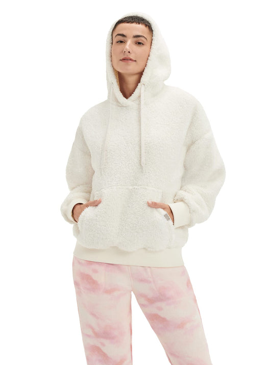 UGG Women's Loyra Sherpa Hoodie Sweatshirt, Cream, S