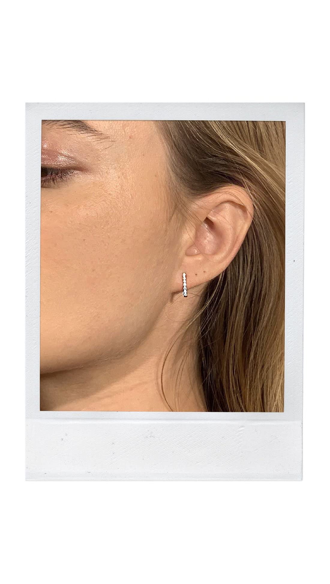 Mateo New York, Mini Yellow Gold Diamond Bar Earring