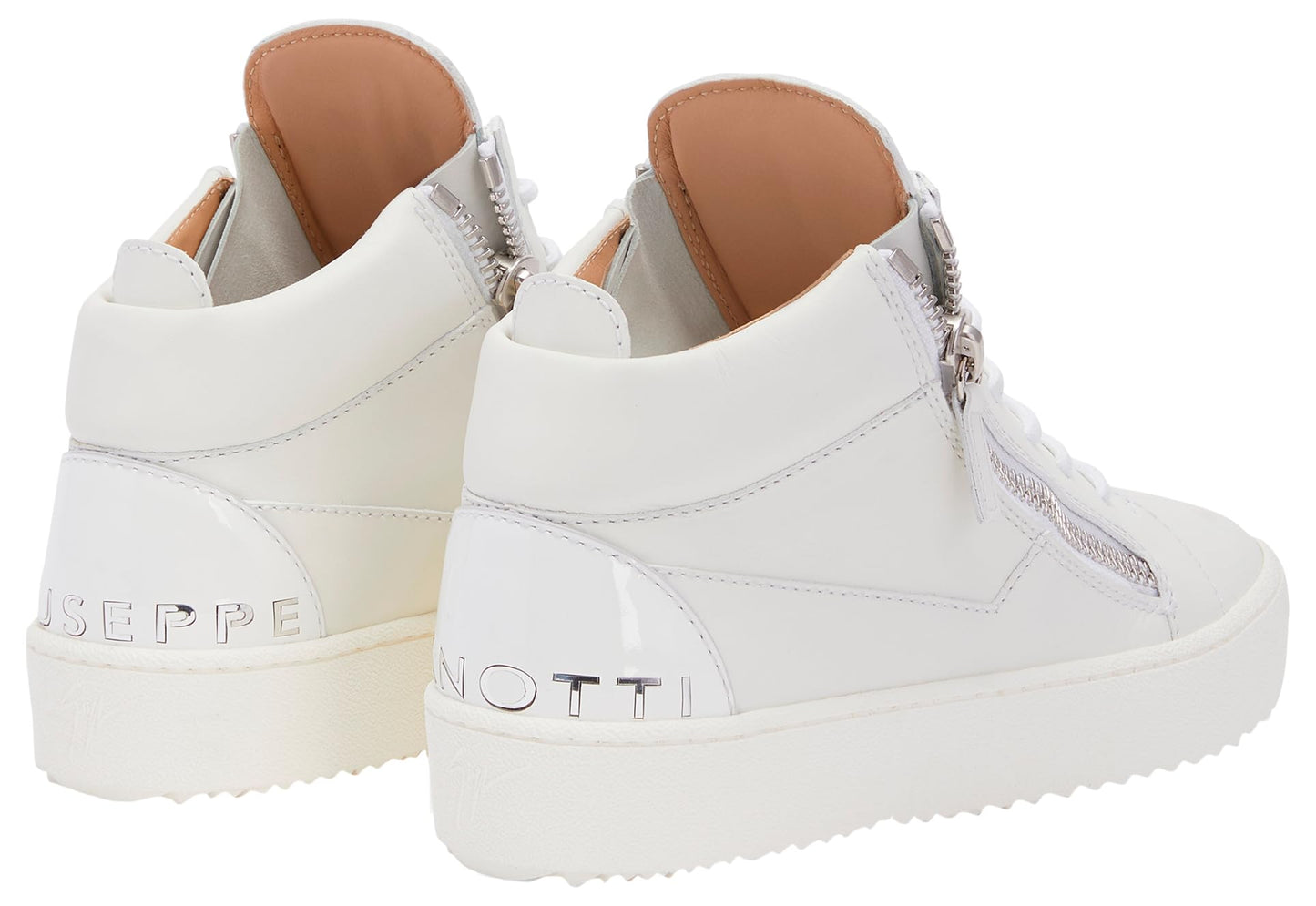 Giuseppe Zanotti, Kriss Mid Top Mirror Effect Sneakers, 12, White