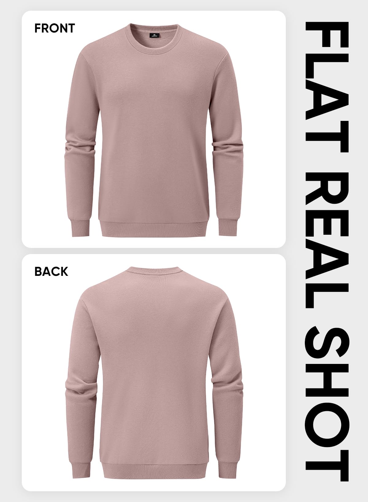 JMIERR Men's Sweatshirt Crewneck Pullover Sweatshirt Men Fall Winter Long Sleeve Midweight Casual Tops, US43(L), Purple