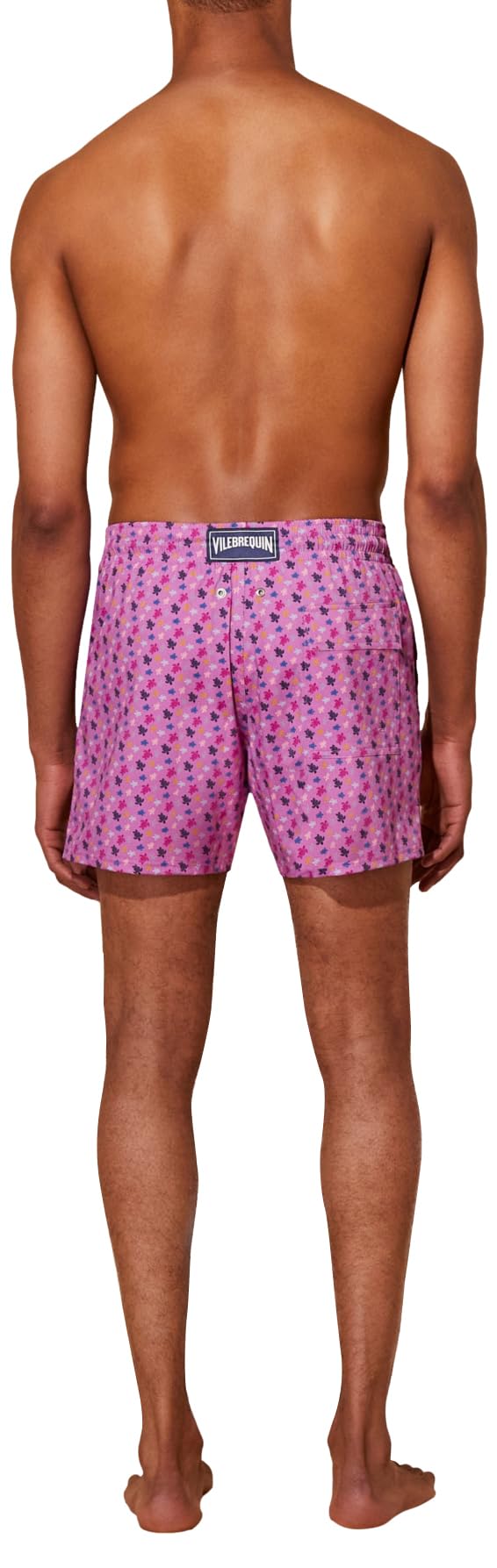 Men Stretch Short Swim Trunks Micro Ronde Des Tortues Rainbow, M, Glycine