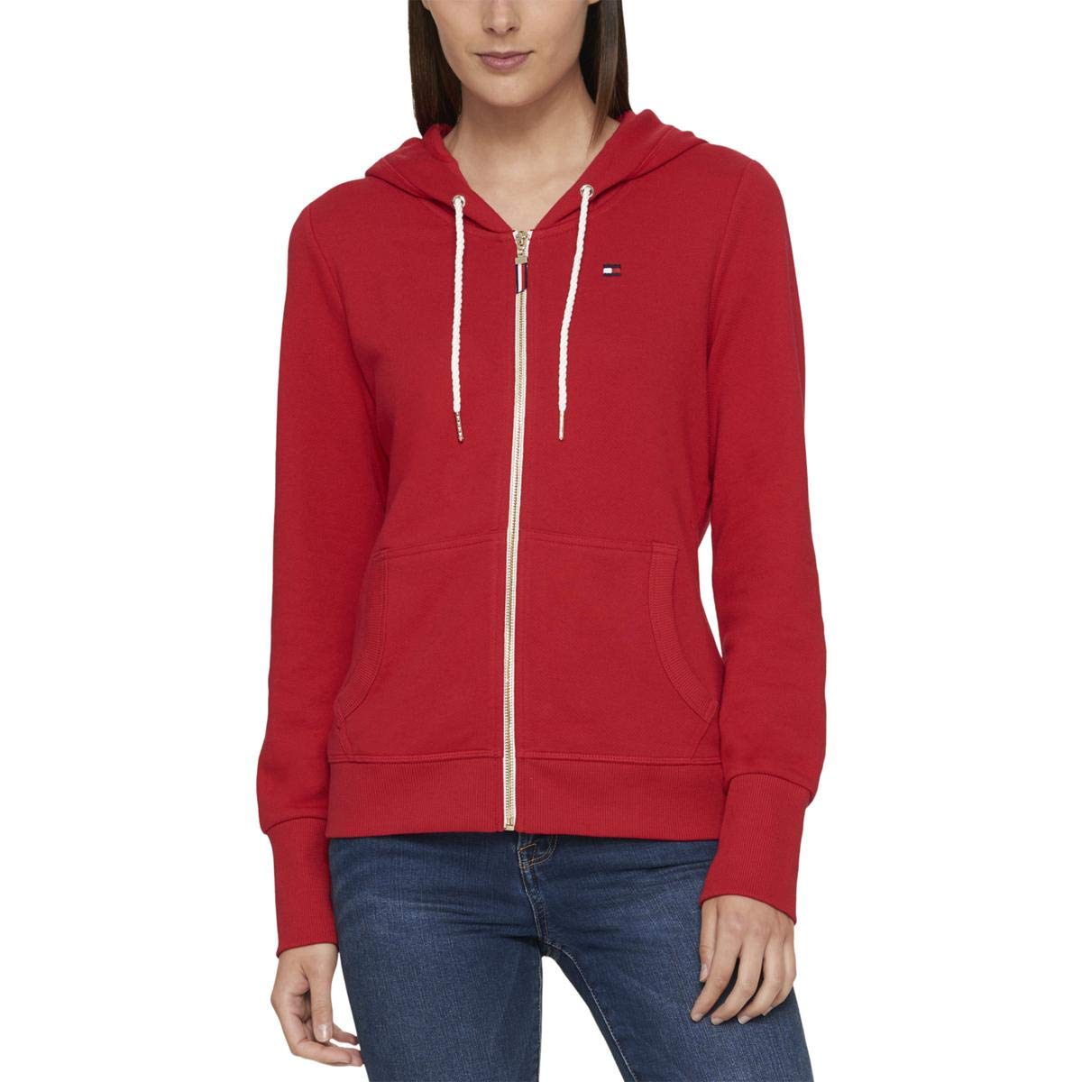 Tommy Hilfiger Flag Zip Hoodie Scarlet LG (US 12-14)