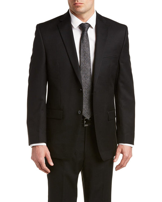 Calvin Klein Mens Modern-Fit Two Button Formal Suit Black 46x32
