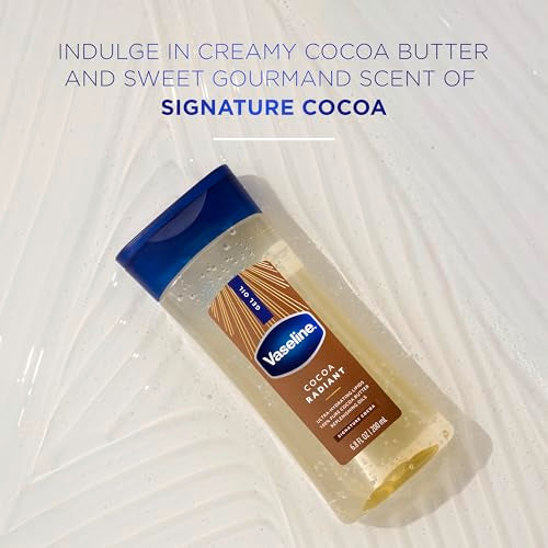 Vaseline Cocoa Radiant Body Gel Oil, Glowing Skin + Cocoa Butter 6.8oz 3ct