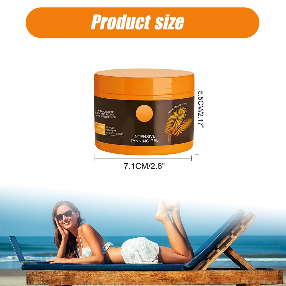 Luxury Intensive Tanning Gel, 2024 Upgrade Luxury Intensive Tanning Cream for Natural Tan Skin, Brown Luxury Intense Tanning Gel for Body Outdoor Summar Beach Women (1 Pc)