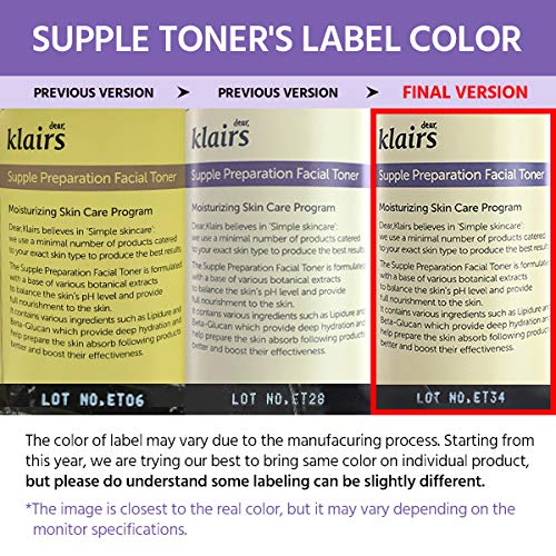 DearKlairs Supple Preparation Facial Toner Korean Hydrating, 6.08 Fl Oz