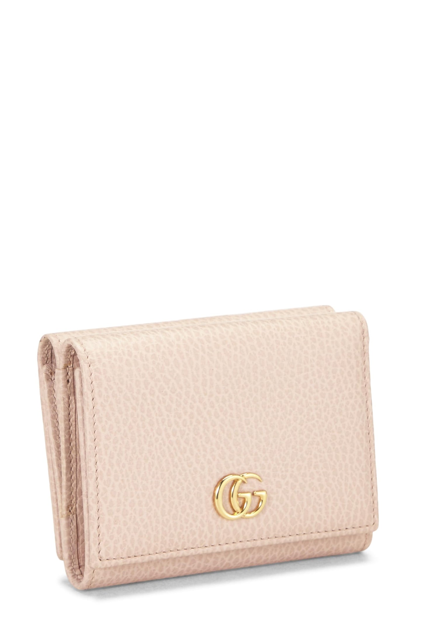 Gucci, Pre-Loved Pink Leather Trifold Wallet, Pink