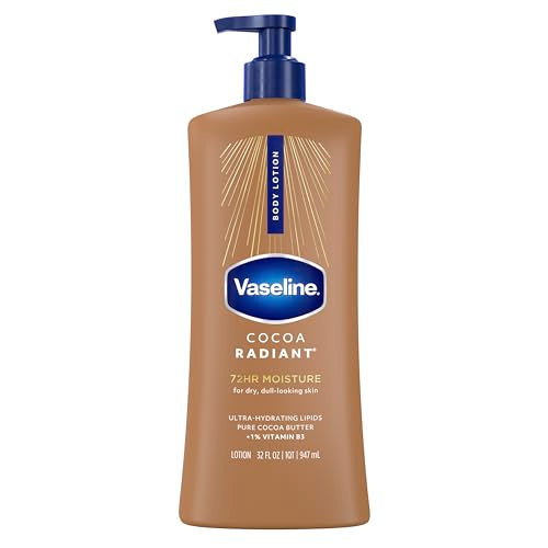 Vaseline Cocoa Radiant Body Lotion for Dry Skin with Cocoa Butter 32oz