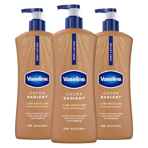 Vaseline Cocoa Radiant Body Lotion for Dry Skin + Cocoa Butter 20.3oz 3ct