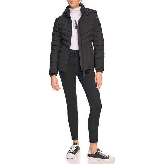 Calvin Klein Women's Outerwear Jacket,Black,L