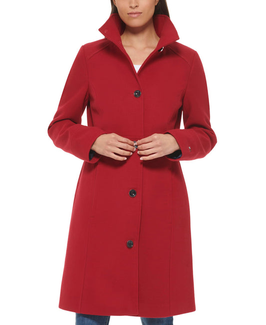 Tommy Hilfiger Women's Outerwear Wool Coat,RED, L