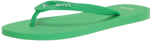BOSS Womens Big Logo Flip Flops Slipper, Highlighter Green, 10-11 US