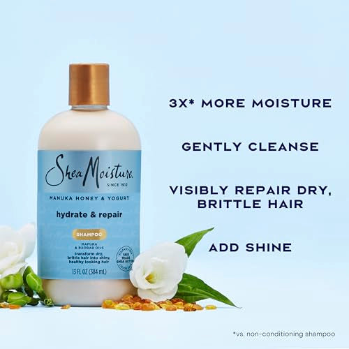 SheaMoisture Shampoo Hydrate and Repair for Damaged Hair with Manuka Honey and Shea Butter 13 oz