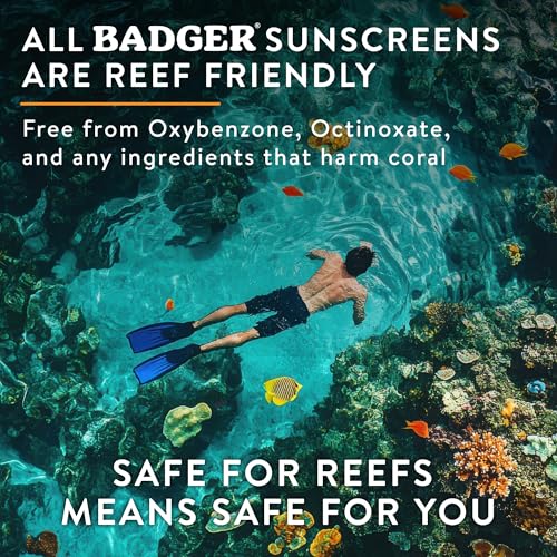 Badger Mineral Kids Sunscreen Face Stick SPF 35, Zinc Oxide Travel Size Sunscreen Stick for Kids, 97% Organic Ingredients, Reef Safe, Water Resistant, .65 oz, 2-Pack