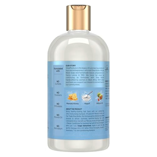 SheaMoisture Shampoo Hydrate and Repair for Damaged Hair with Manuka Honey and Shea Butter 13 oz