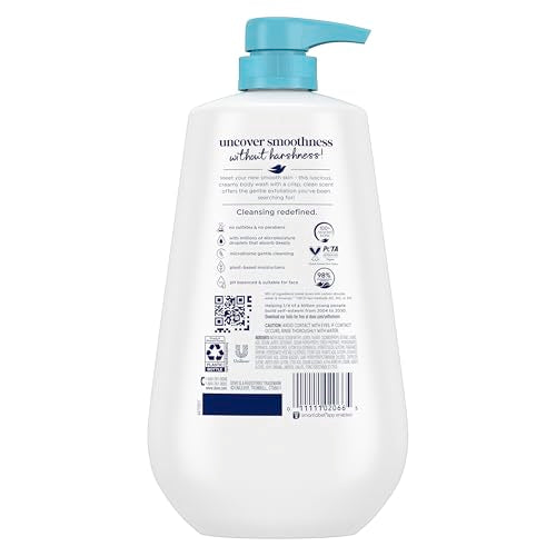 Dove 24hr Lotion Body Wash Gentle Exfoliate Sea Minerals, 30.6 oz