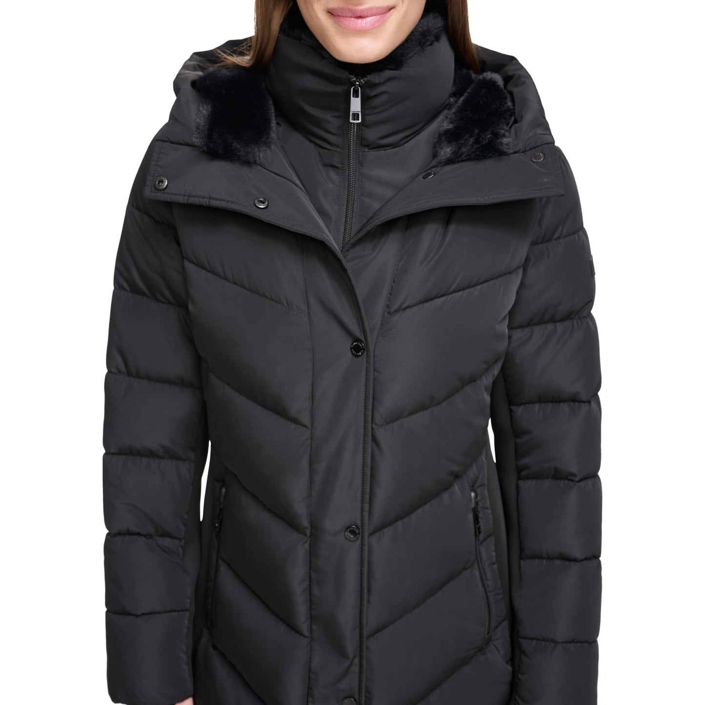 Calvin Klein Women's Outerwear Jacket,Black,L