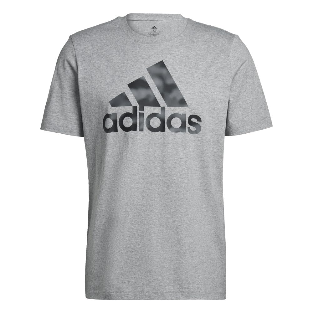 adidas Men's Essentials Camouflage Printed Tee, Medium Grey Heather
