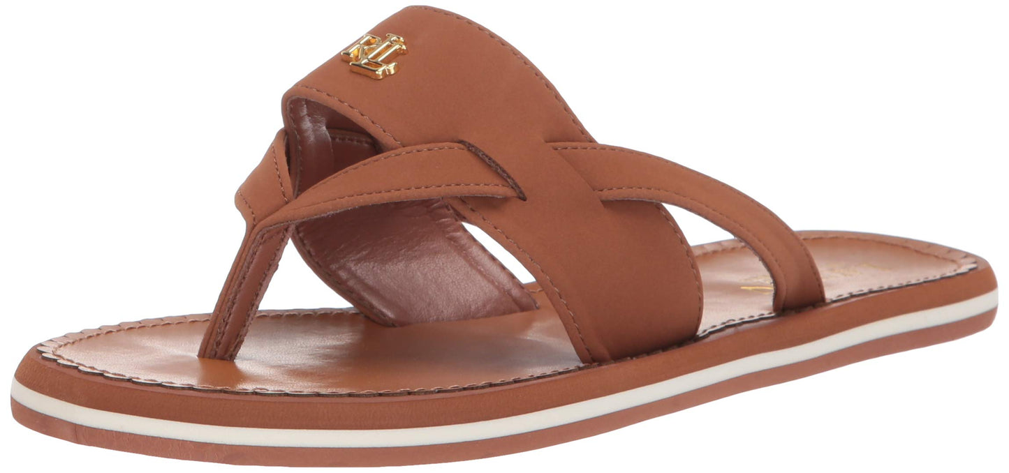 Lauren Ralph Lauren Rosalind Sandal Tan Nubuck Pu 8 B (M)