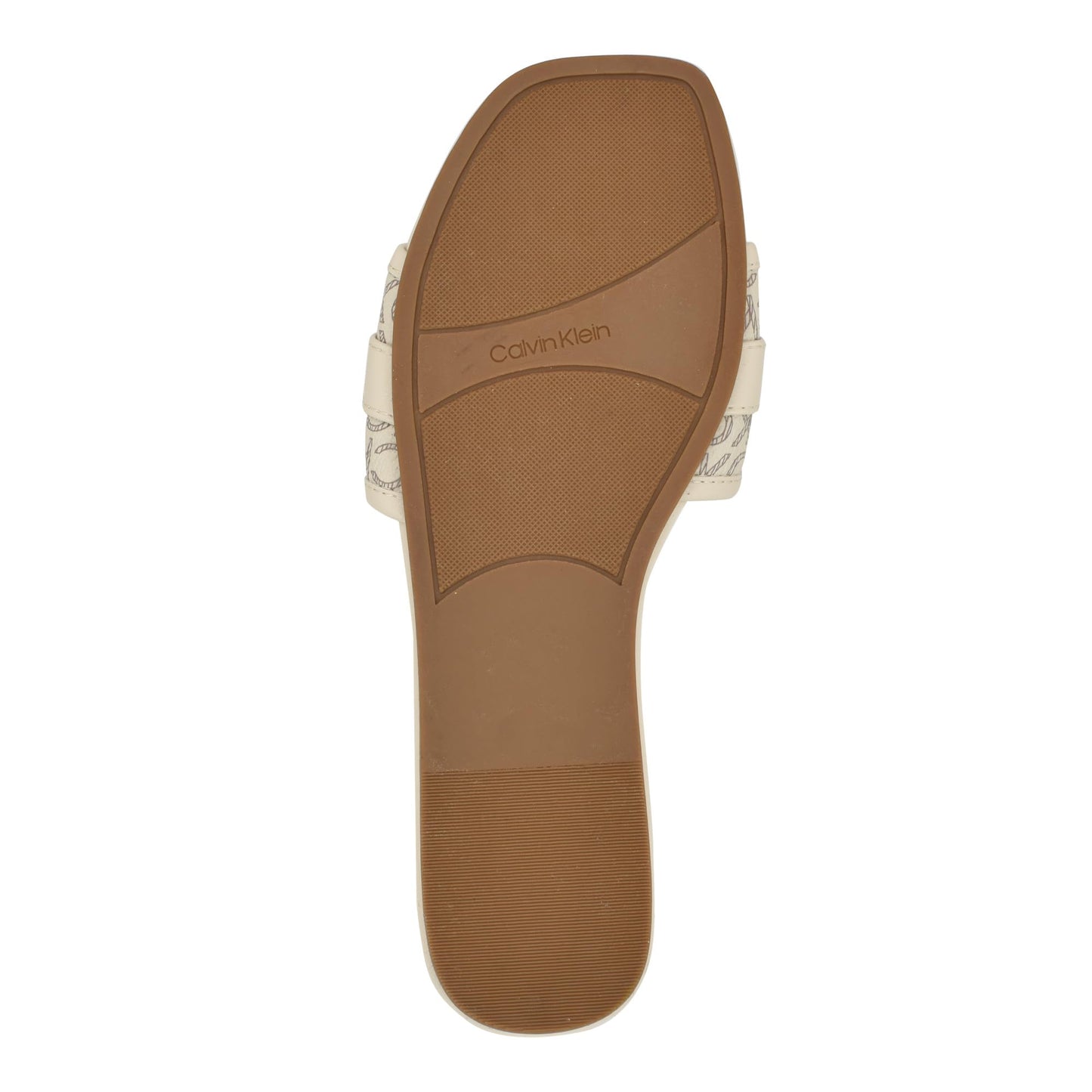 Calvin Klein Women's Bonica Sandal, Ivory Logo 150, 7