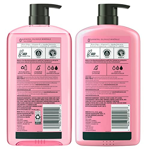 Herbal Essences Shampoo & Conditioner Set, Rose Hips - Smooth Collection, Paraben-Free, Color-Safe, Shiny Hair with Jojoba & Vitamin E, 29.2 Fl Oz Each, 2-Pack